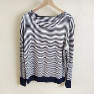 Athleta Studio Striped Boatneck Sweatshirt Large